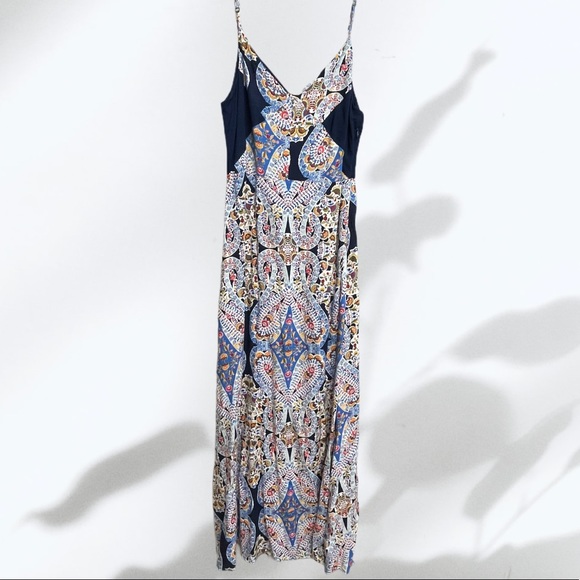 Blue multicolored paisley Kaleidoscope Maxi Dress - Picture 2 of 9